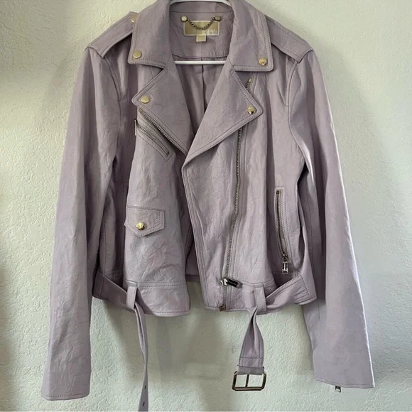 Michael Kors Light Purple Leather Jacket - Picture 1 of 1